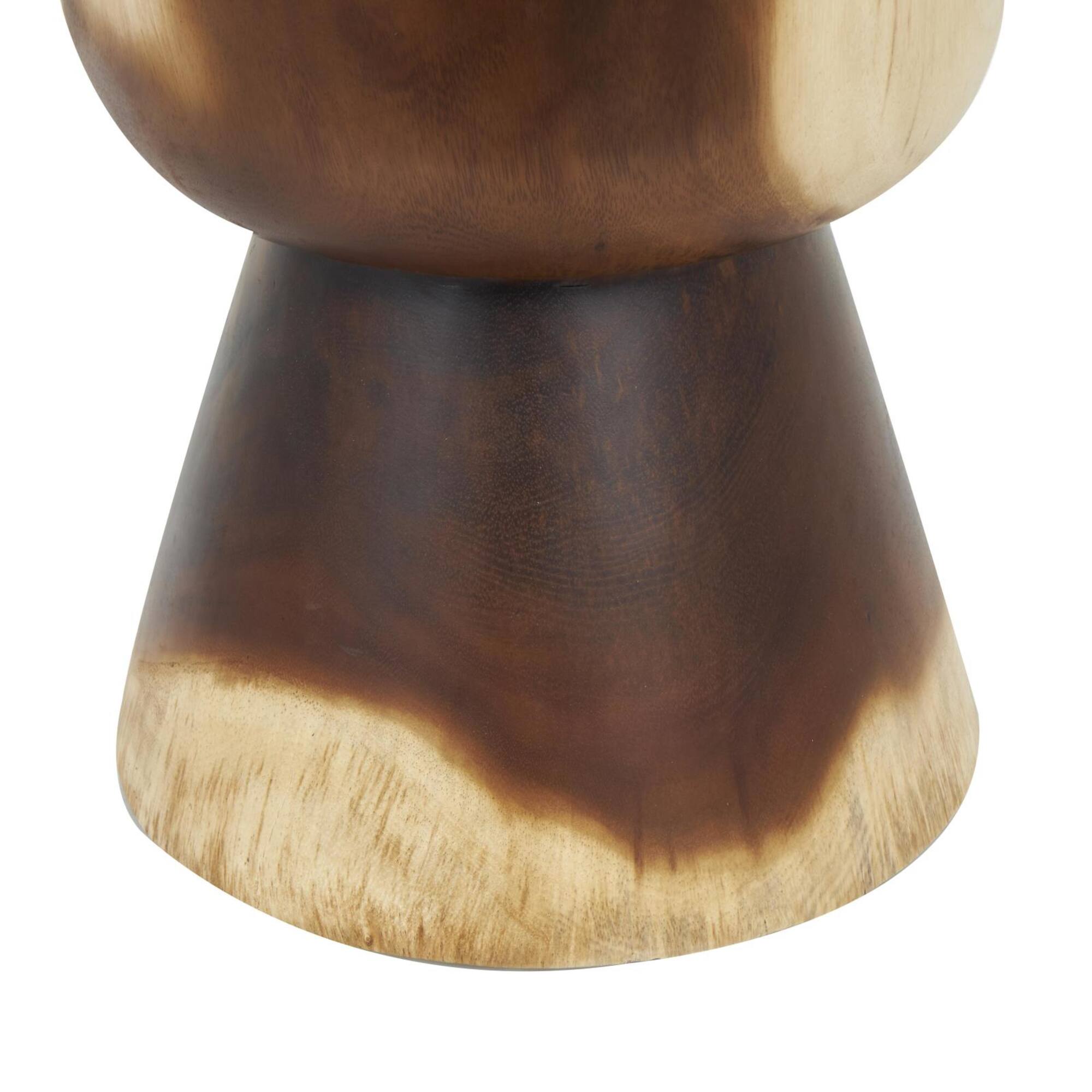 18" Brown Wood Grain Accent Table
